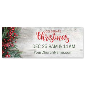 Christmas Branches and Berries - 3x8 ImpactBanners