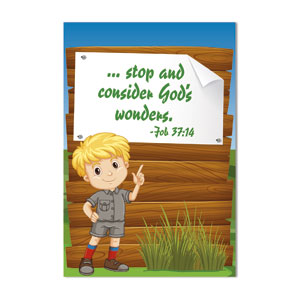 Adventure Kids Job 37:14 Coroplast Wall Art