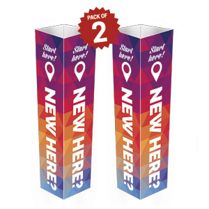 Geometric Bold New Here Column Signs