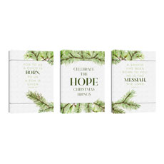 Christmas Green Pine Triptych 