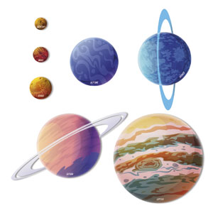 Galactic Explorers Planet Set Coroplast Shapes