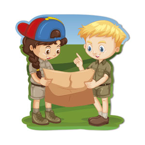 Adventure Kids Kids With Map Coroplast Shapes