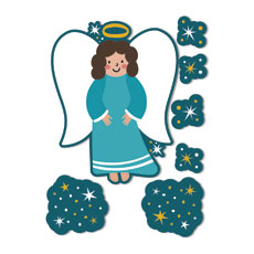 Kids Nativity Angel and Stars 