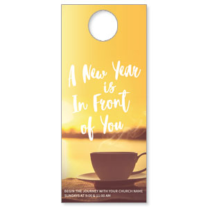 New Year Coffee Cup DoorHangers
