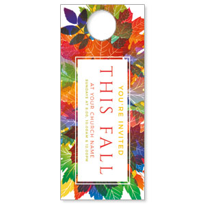 Colorful Leaves Invited DoorHangers