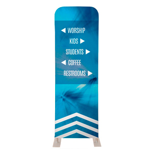 Chevron Welcome Blue Directional 2' x 6' Sleeve Banner