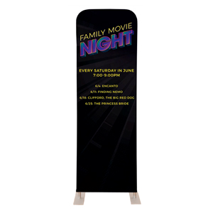 Family Movie Night Neon 2' x 6' Sleeve Banner