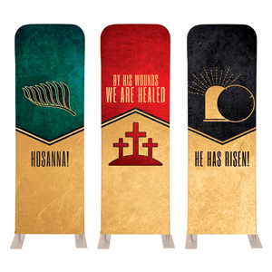 Easter Season Icons Triptych 2' x 6' Sleeve Banner