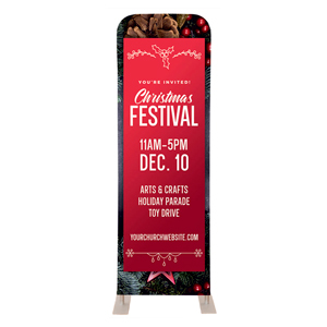 Christmas Festival Invite 2' x 6' Sleeve Banner