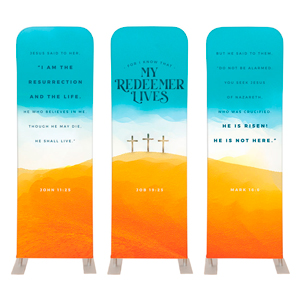 Resurrection Sunday Crosses Triptych 2' x 6' Sleeve Banner