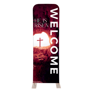 He Is Risen Tomb Cross 2' x 6' Sleeve Banner