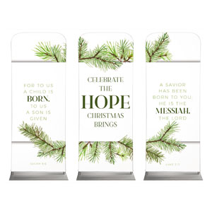 Christmas Green Pine Triptych 2'7" x 6'7" Sleeve Banners
