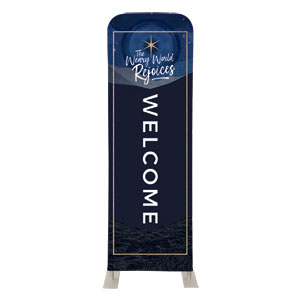 Weary World Rejoices Blue 2' x 6' Sleeve Banner