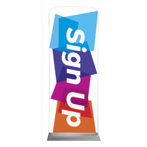 Vibrant Shapes Sign Up 2'7" x 6'7" Sleeve Banners