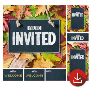 Leaves Chalkboard Church Graphic Bundles
