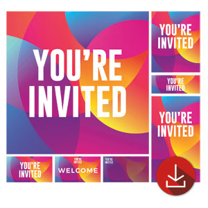 Curved Colors Welcome Church Graphic Bundles