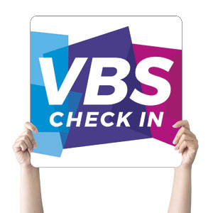 Vibrant Shapes VBS Check In Square Handheld Signs