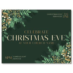 Christmas Eve Gold and Green ImpactMailers