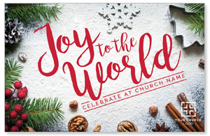 Joy To The World Snow Medium InviteCards