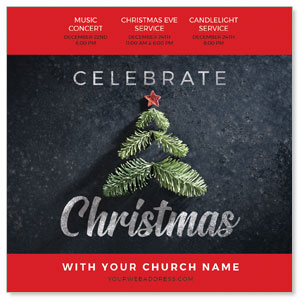 Christmas Sprig Tree 3.75" x 3.75" Square InviteCards