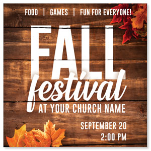 Rustic Fall Festival 3.75" x 3.75" Square InviteCards