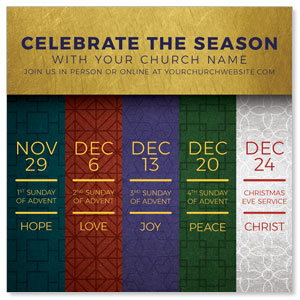 Celebrate The Season Advent 3.75" x 3.75" Square InviteCards