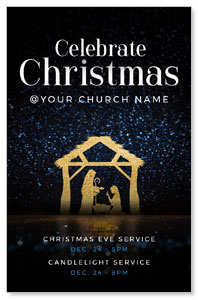 Celebrate Christmas Manger Medium InviteCards