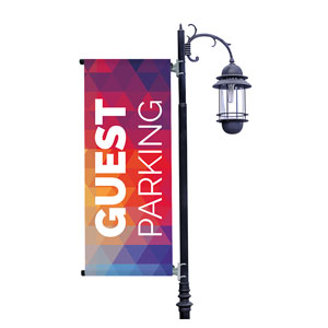 Geometric Bold Guest Parking Light Pole Banners