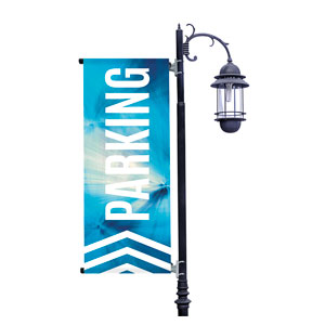 Chevron Blue Parking Light Pole Banners