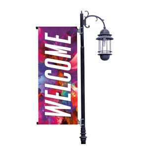 Color Smoke Welcome Light Pole Banners