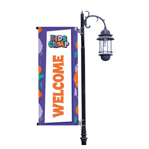 Kids Camp Purple Light Pole Banners