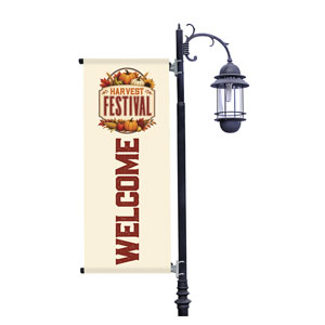 Harvest Festival Orange Light Pole Banners