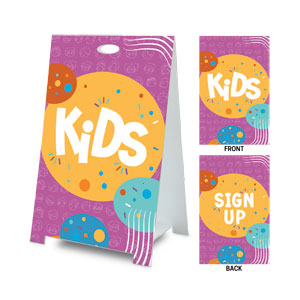 Confetti Kids Sign Up Coroplast A-Frame