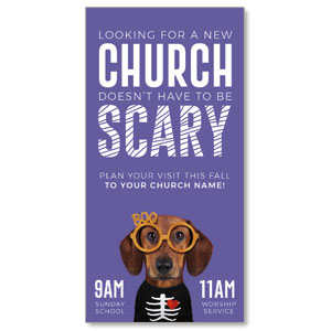 New Church Fall Dog 11" x 5.5" Oversized Postcards