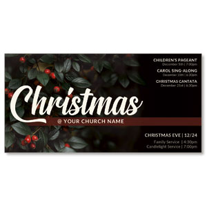 Christmas Red Berries 11" x 5.5" Oversized Postcards