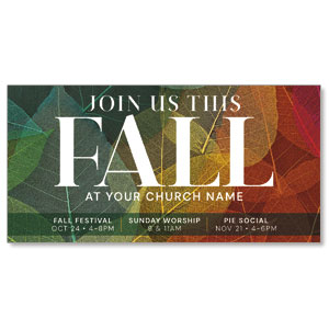 Fall Colorful Leaves 11" x 5.5" Oversized Postcards