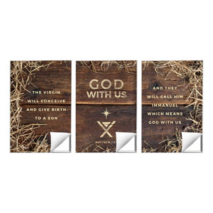 God with Us Straw Triptych 24 x 36 Quick Change Art