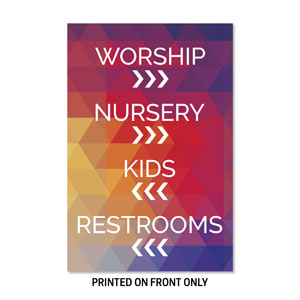Geometric Bold Directional 23" x 34.5" Rigid Sign
