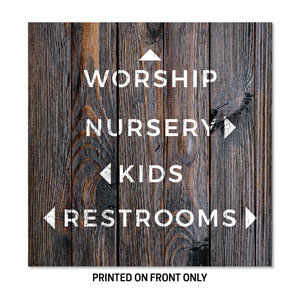 Dark Wood Directional 34.5" x 34.5" Rigid Sign