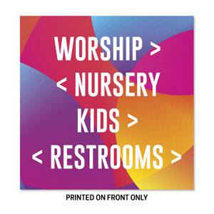 Curved Colors Directional 23" x 23" Rigid Sign