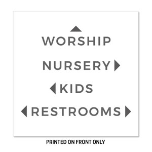 White Gray Directional 34.5" x 34.5" Rigid Sign