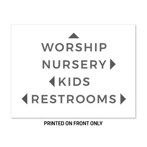 White Gray Directional 23" x 17.25" Rigid Sign