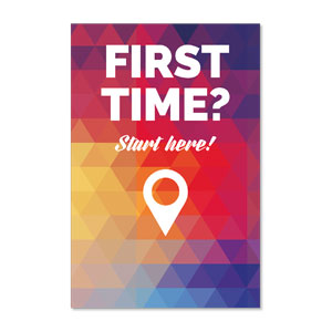 Geometric Bold First Time 23" x 34.5" Rigid Sign