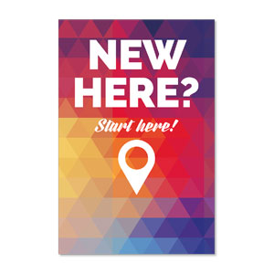 Geometric Bold New Here 23" x 34.5" Rigid Sign