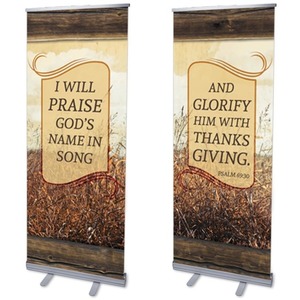 Psalm 69:30 Wheat 2'7" x 6'7"  Vinyl Banner