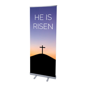 He Is Risen Sunrise 2'7" x 6'7"  Vinyl Banner
