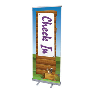 Adventure Kids Check In 2'7" x 6'7"  Vinyl Banner
