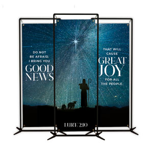 Great Joy Sky Triptych 2' x 6' Banner