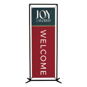 Joy to the World Wreath 2' x 6' Banner
