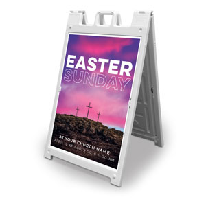 Three Crosses Outline 2' x 3' Street Sign Banners